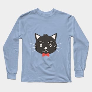 Black cat with ribbon Long Sleeve T-Shirt